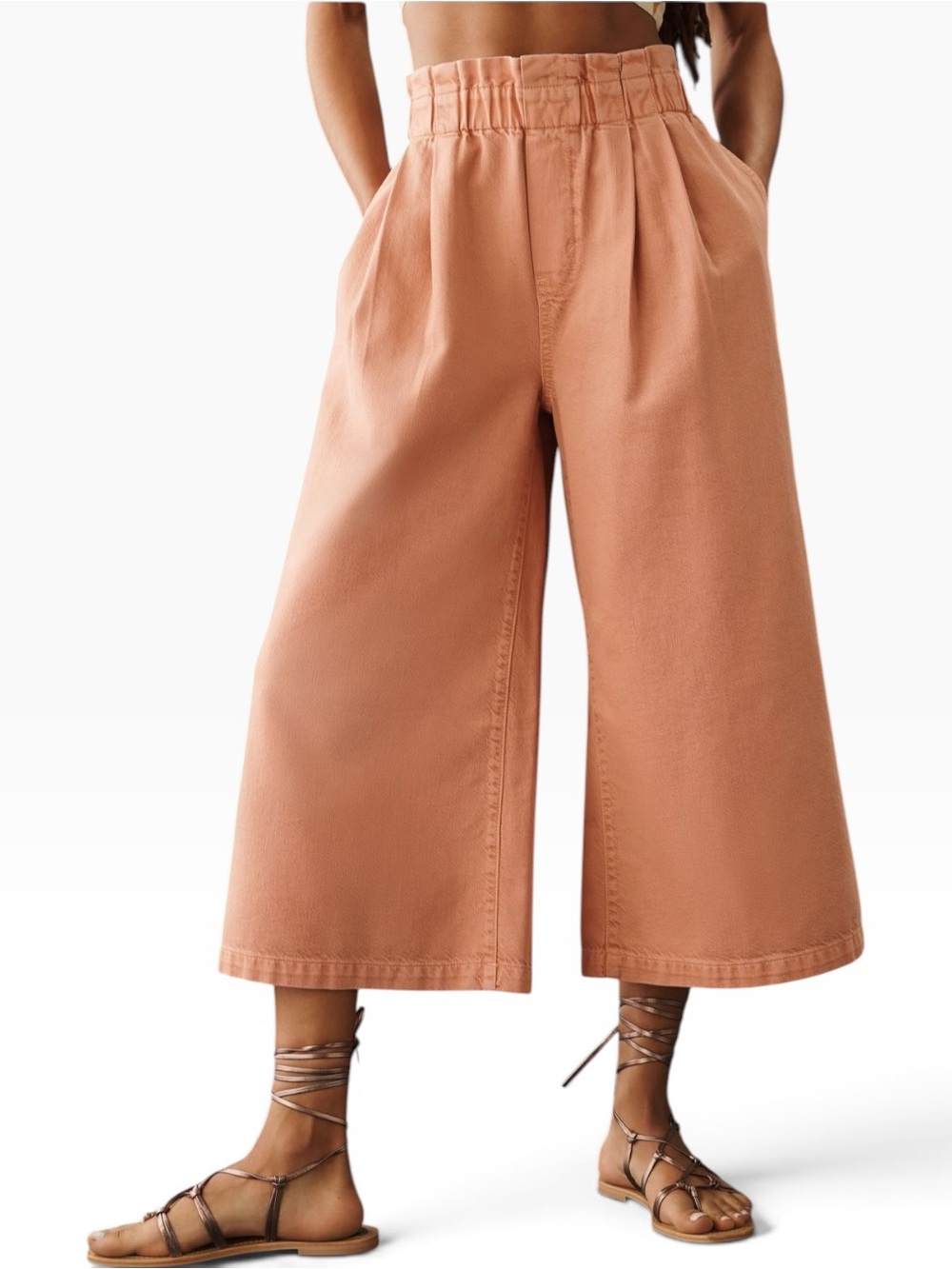 Pilcro High-Rise Cropped Paperbag Jeans